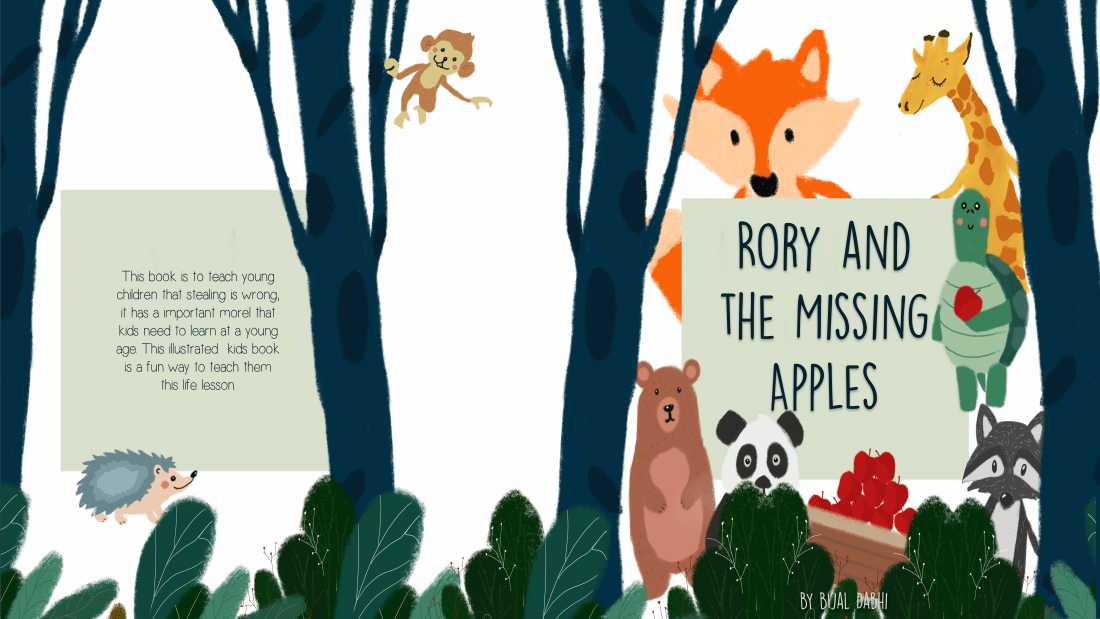 Illustration book cover (Rory and the missing Apples)