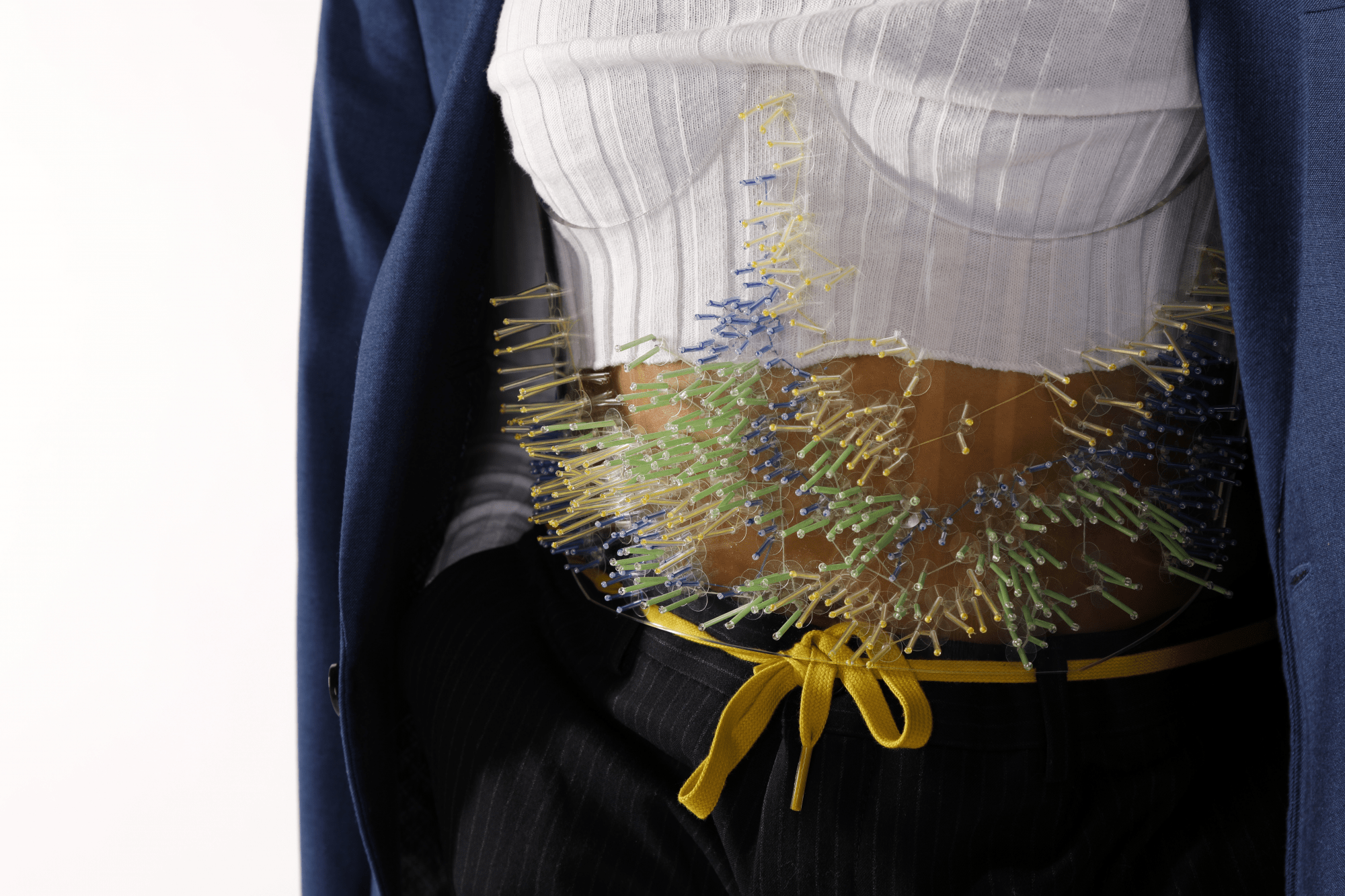Acrylic laser cut beaded corset