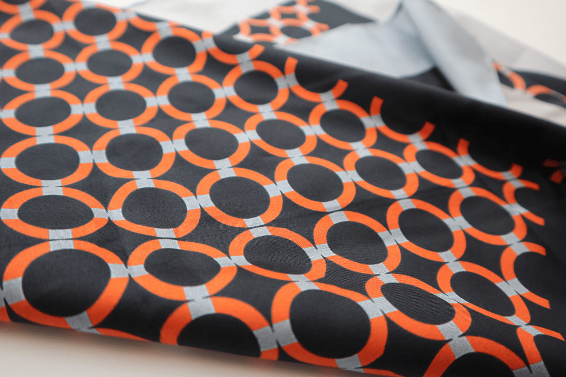 Digitally printed Habotai silk scarf