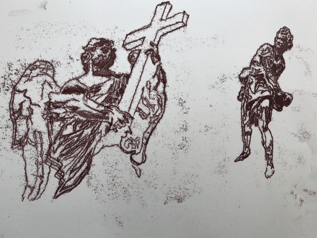 Monoprints of Bernini’s sculpture