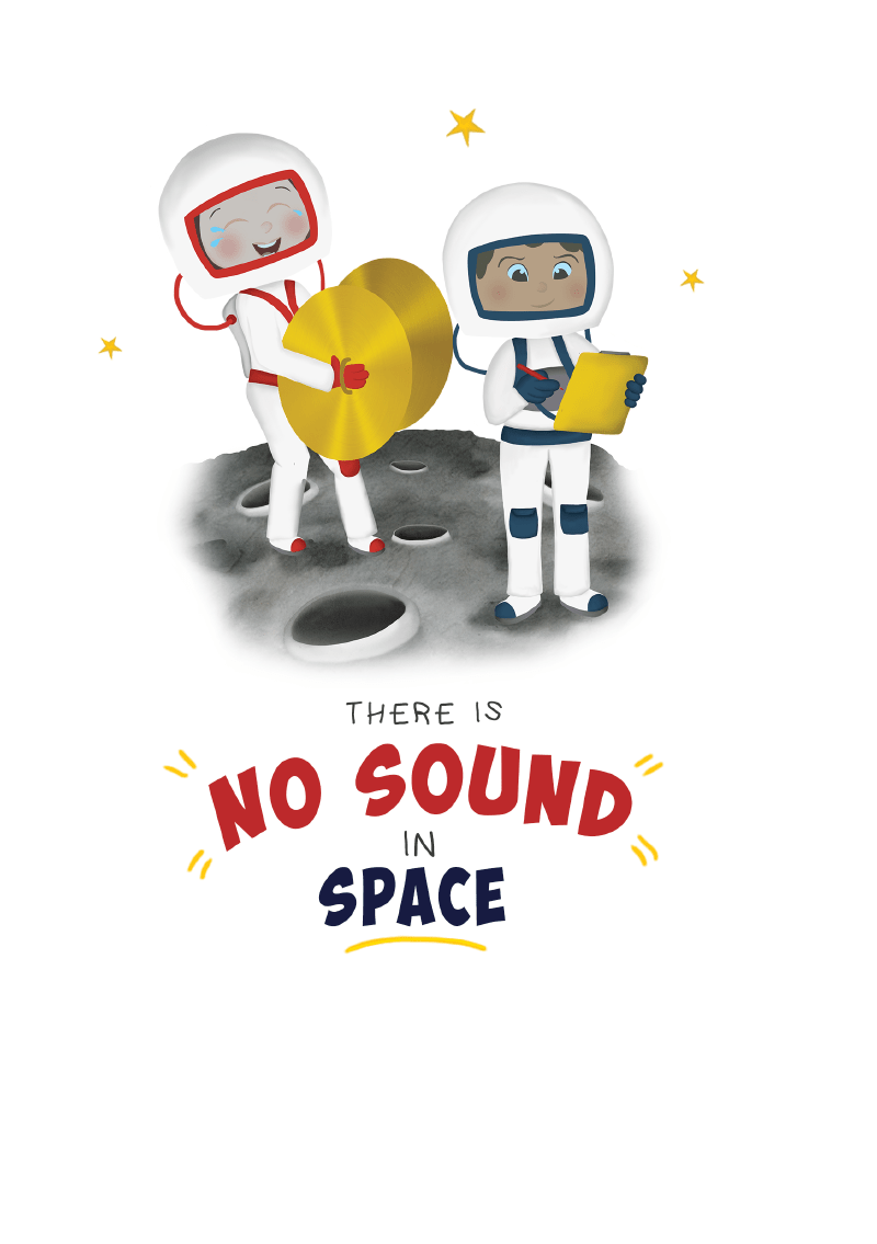 No sound in Space Illustration
